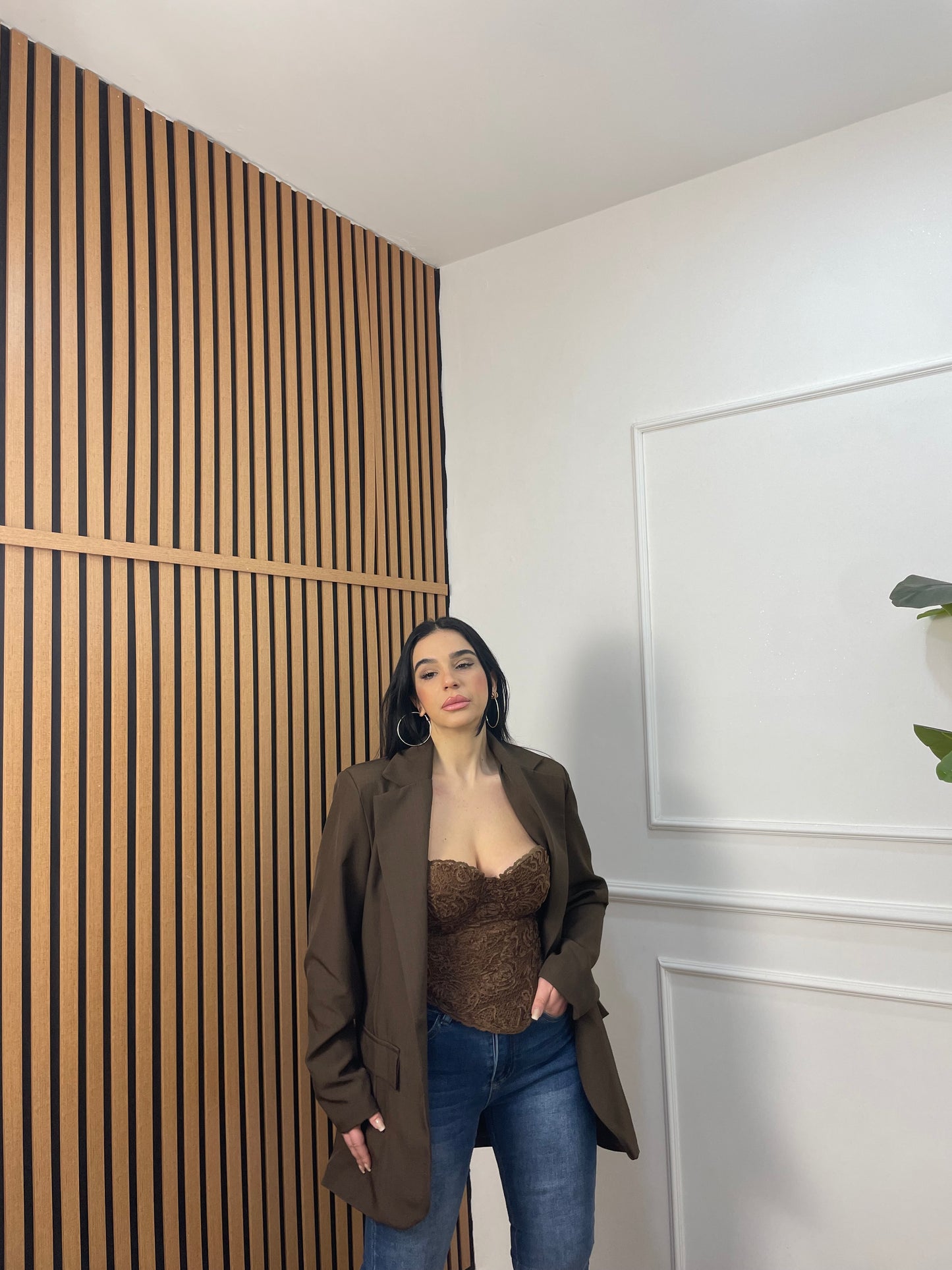 Blazer oversize marrone