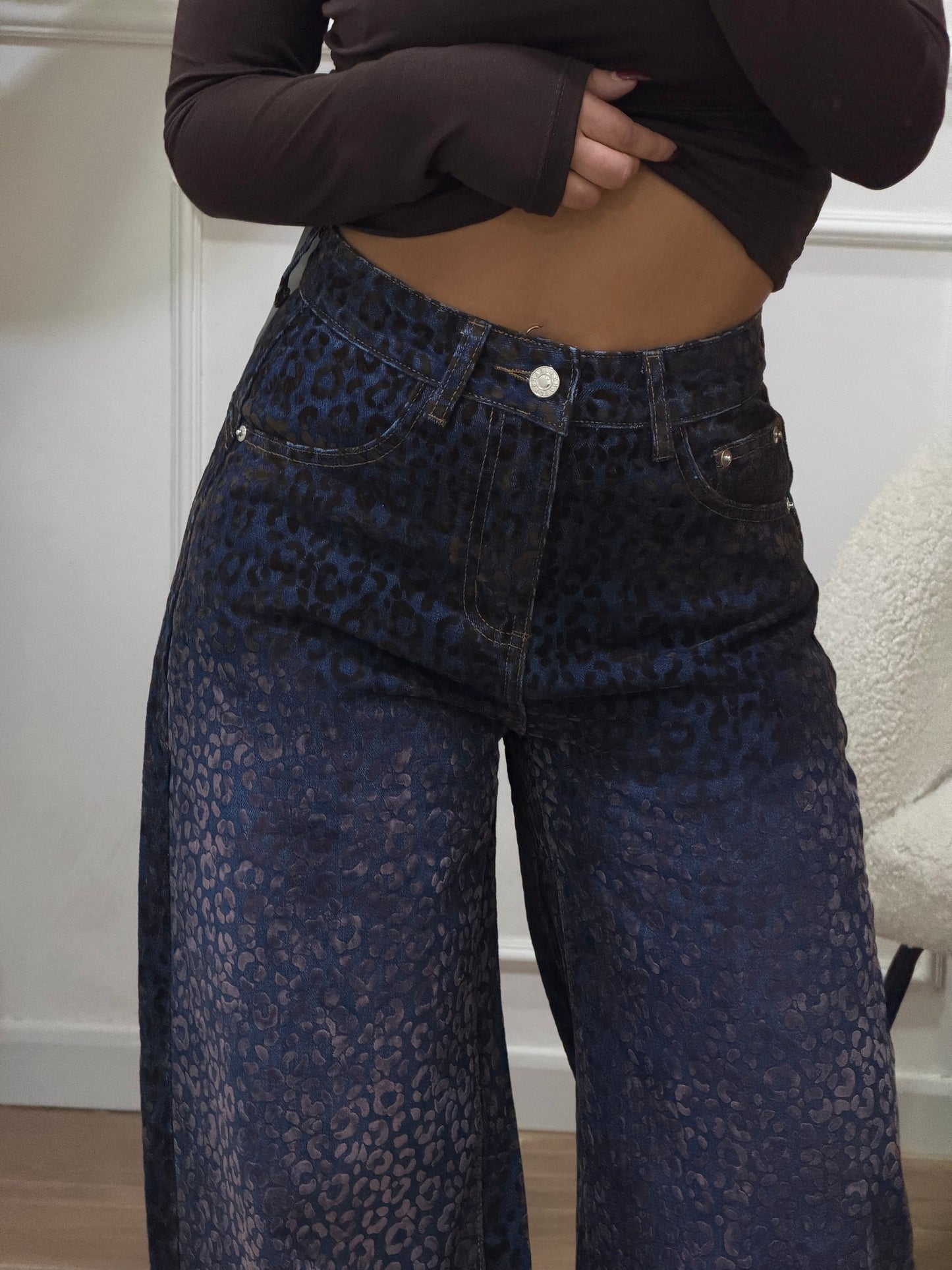 Jeans animalier velluto