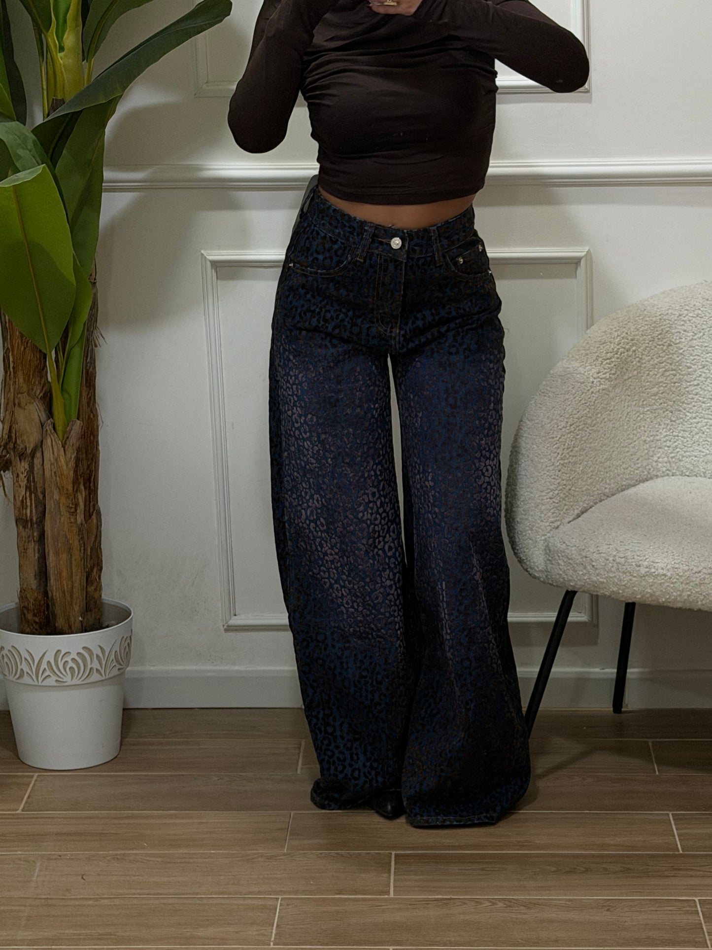 Jeans animalier velluto