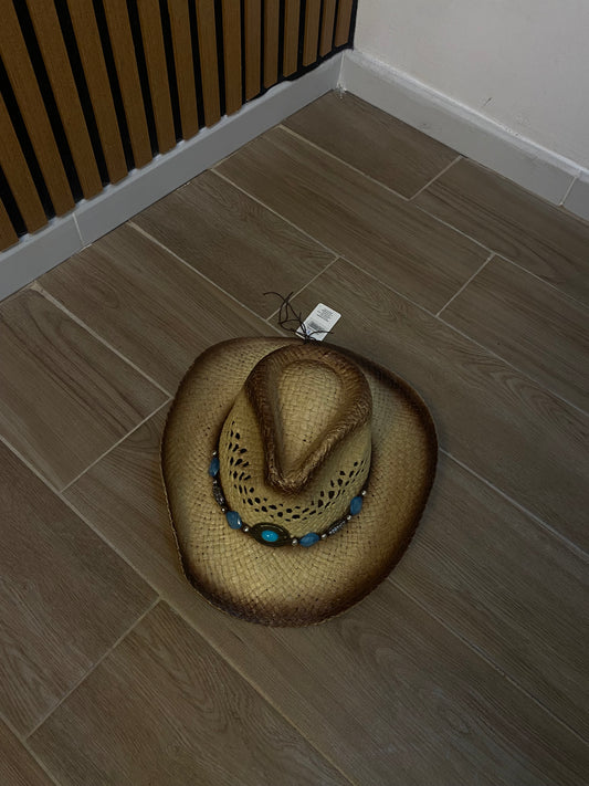 Cappello cowboy sfumato pietre turchesi
