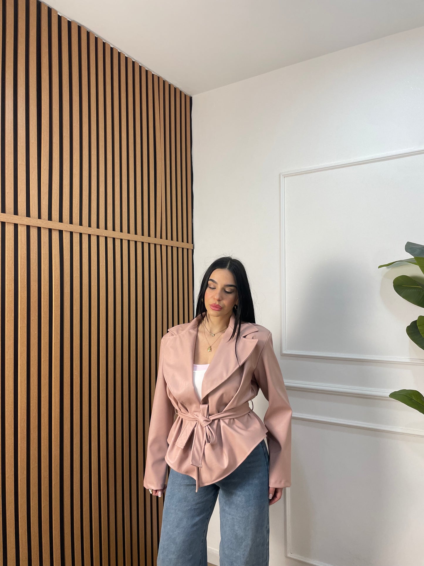 Trench ecopelle rosa