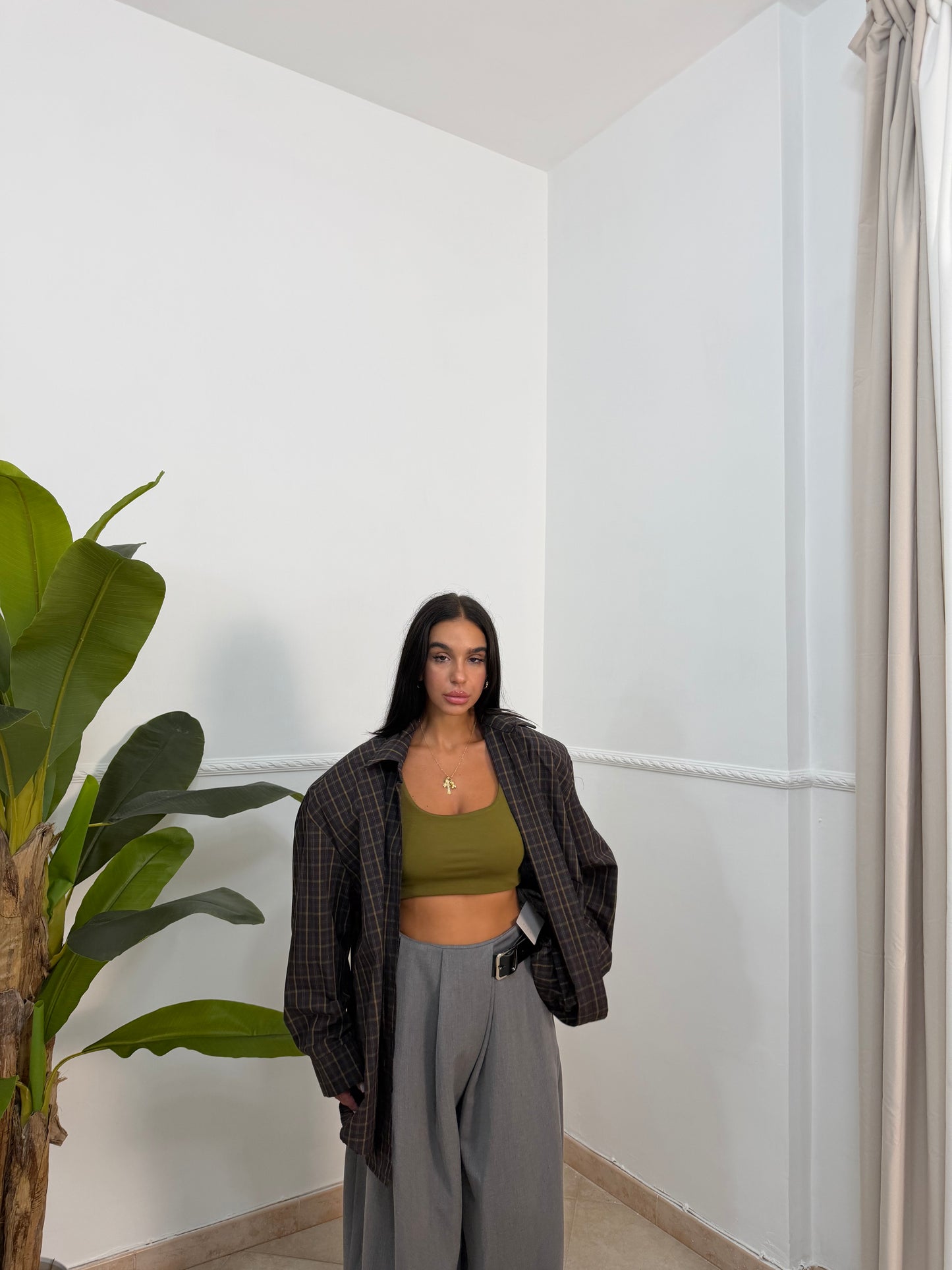 Camicia oversize maxi spalline