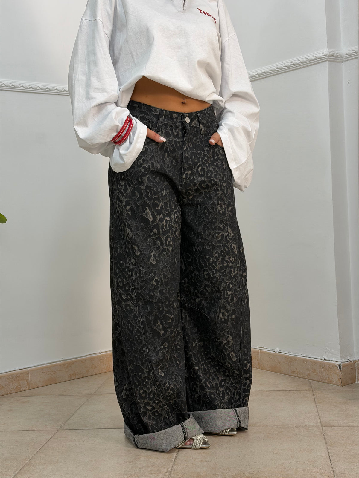 Jeans animalier black
