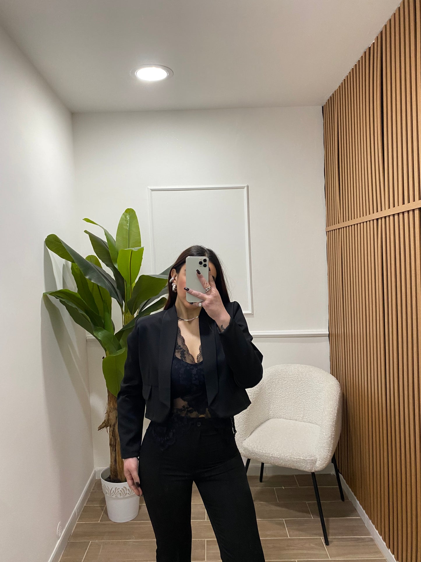 Giacca crop sfoderata