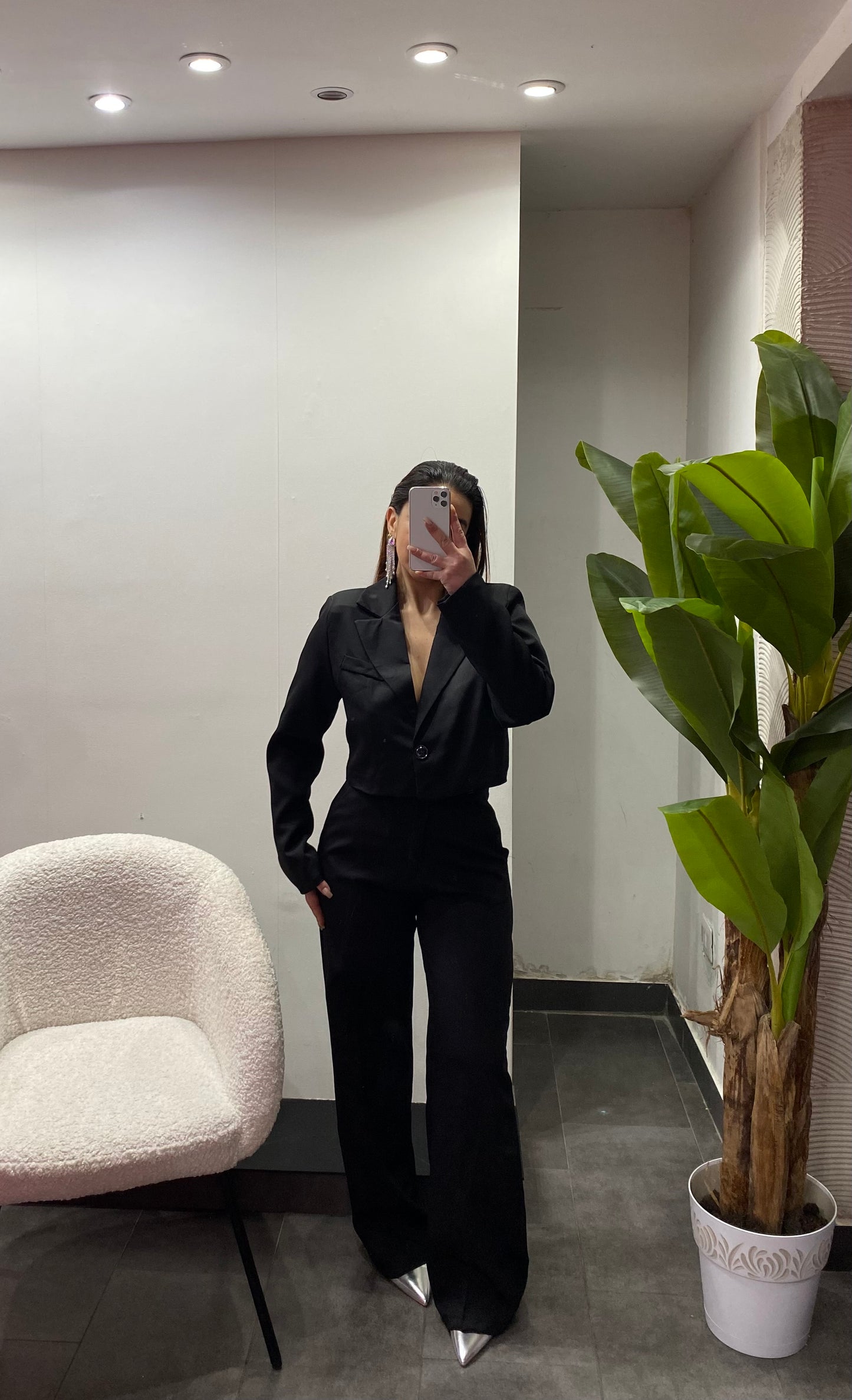 giacca crop foderata