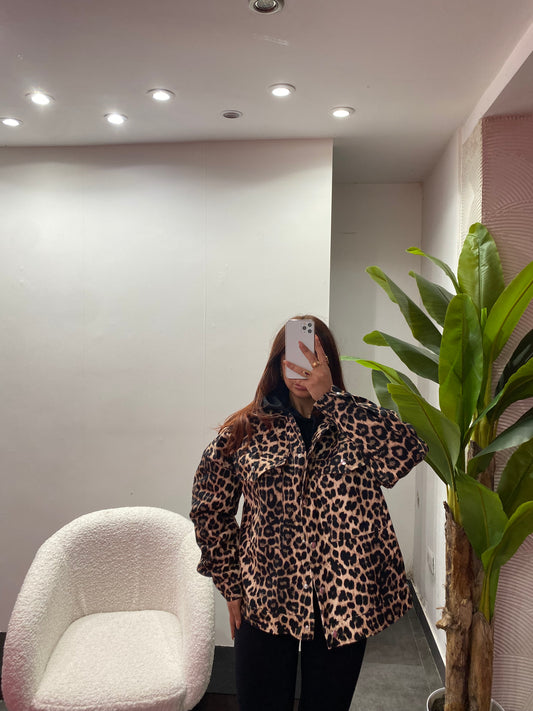 Giubbotto animalier oversize