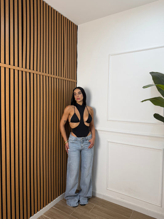 Jeans wideleg vita bassa