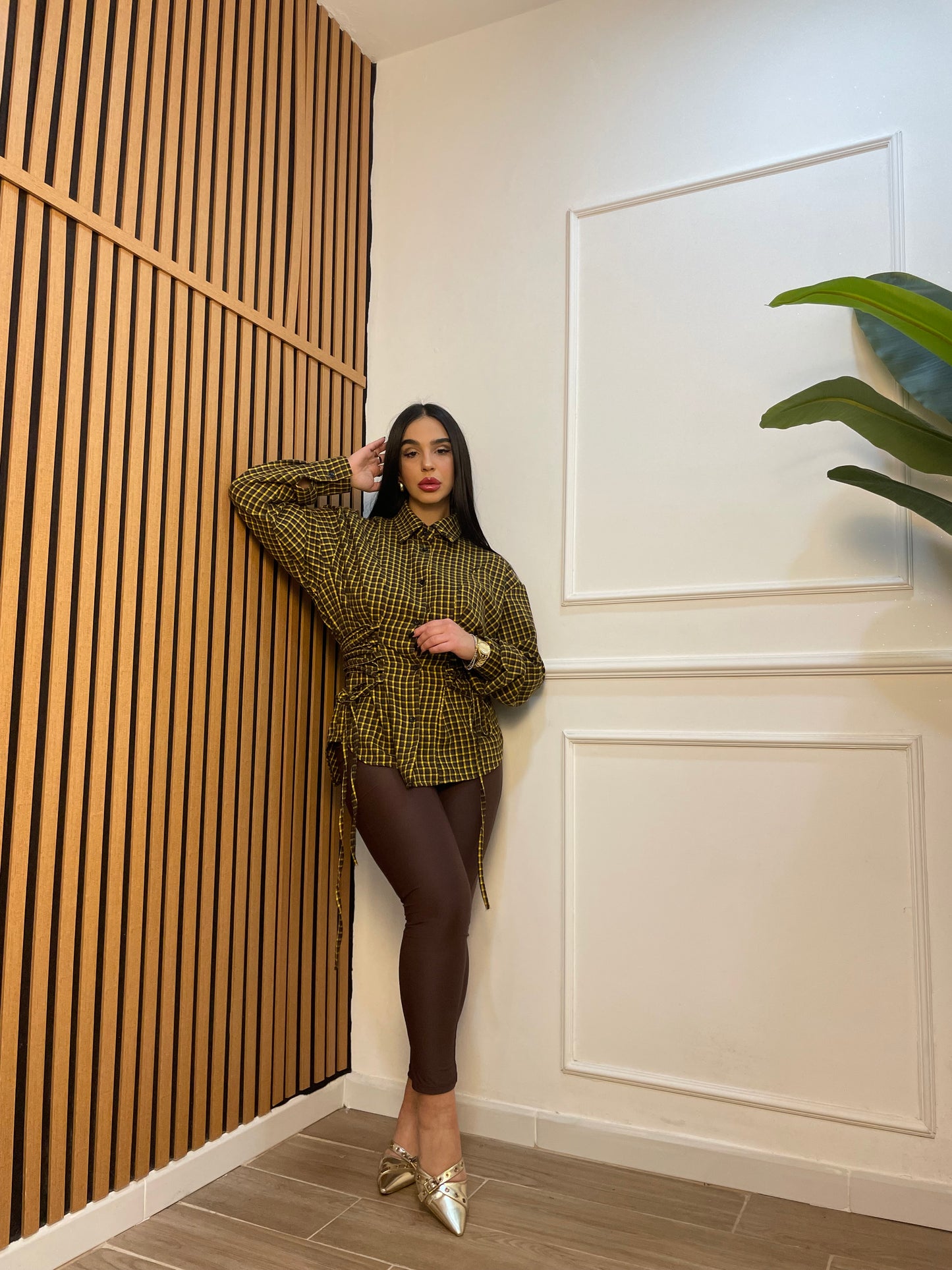 Camicia quadri stringhe