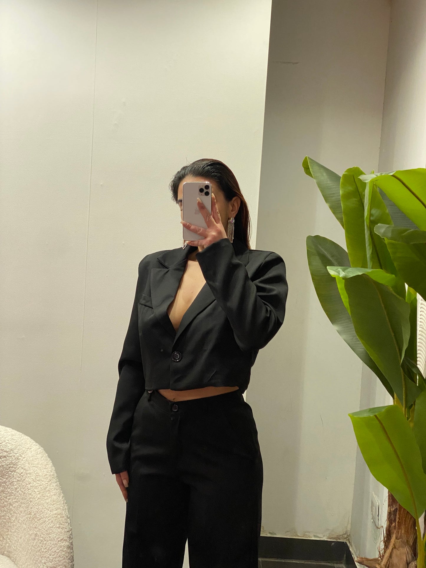 giacca crop foderata