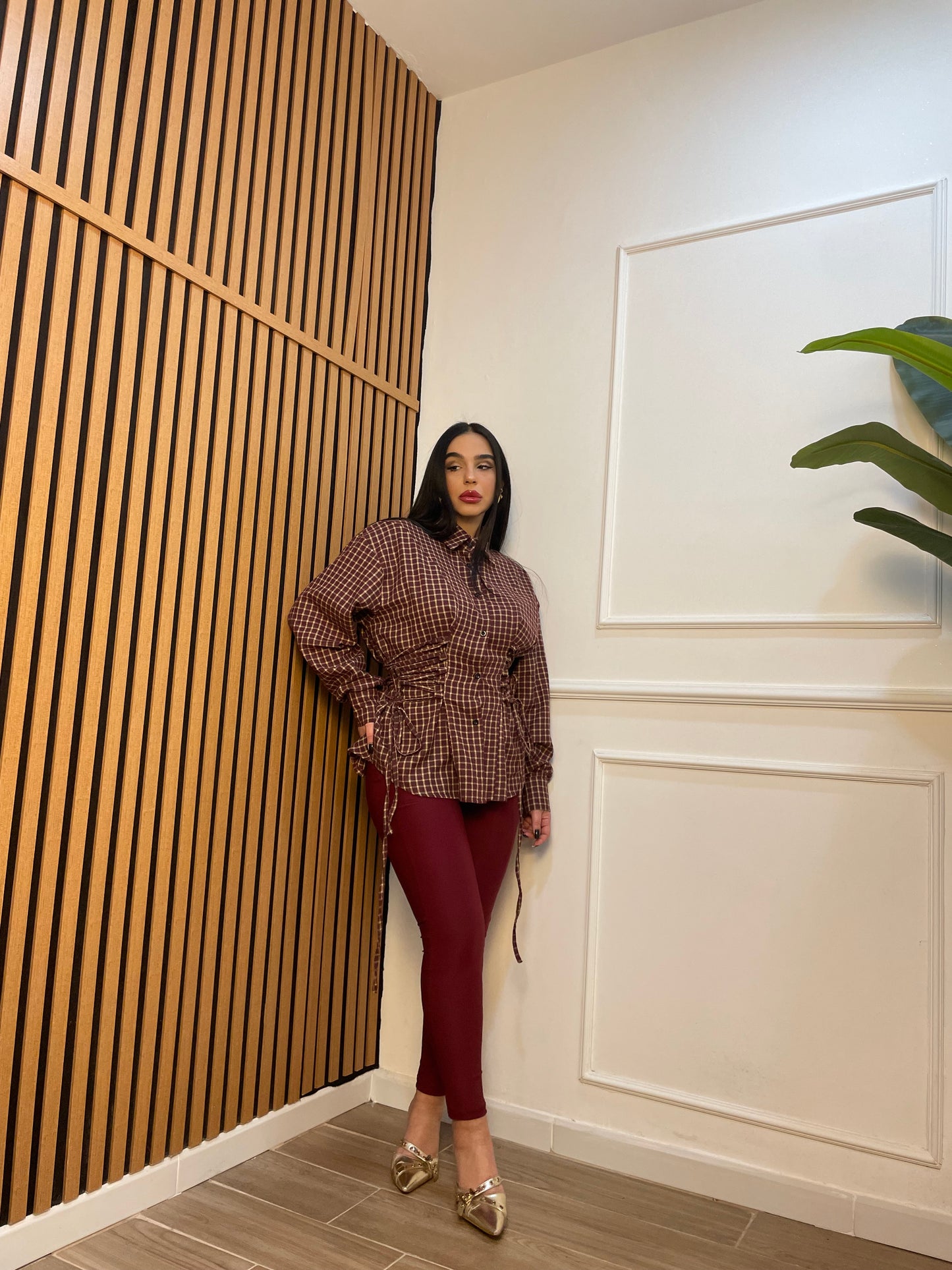 Camicia quadri stringhe