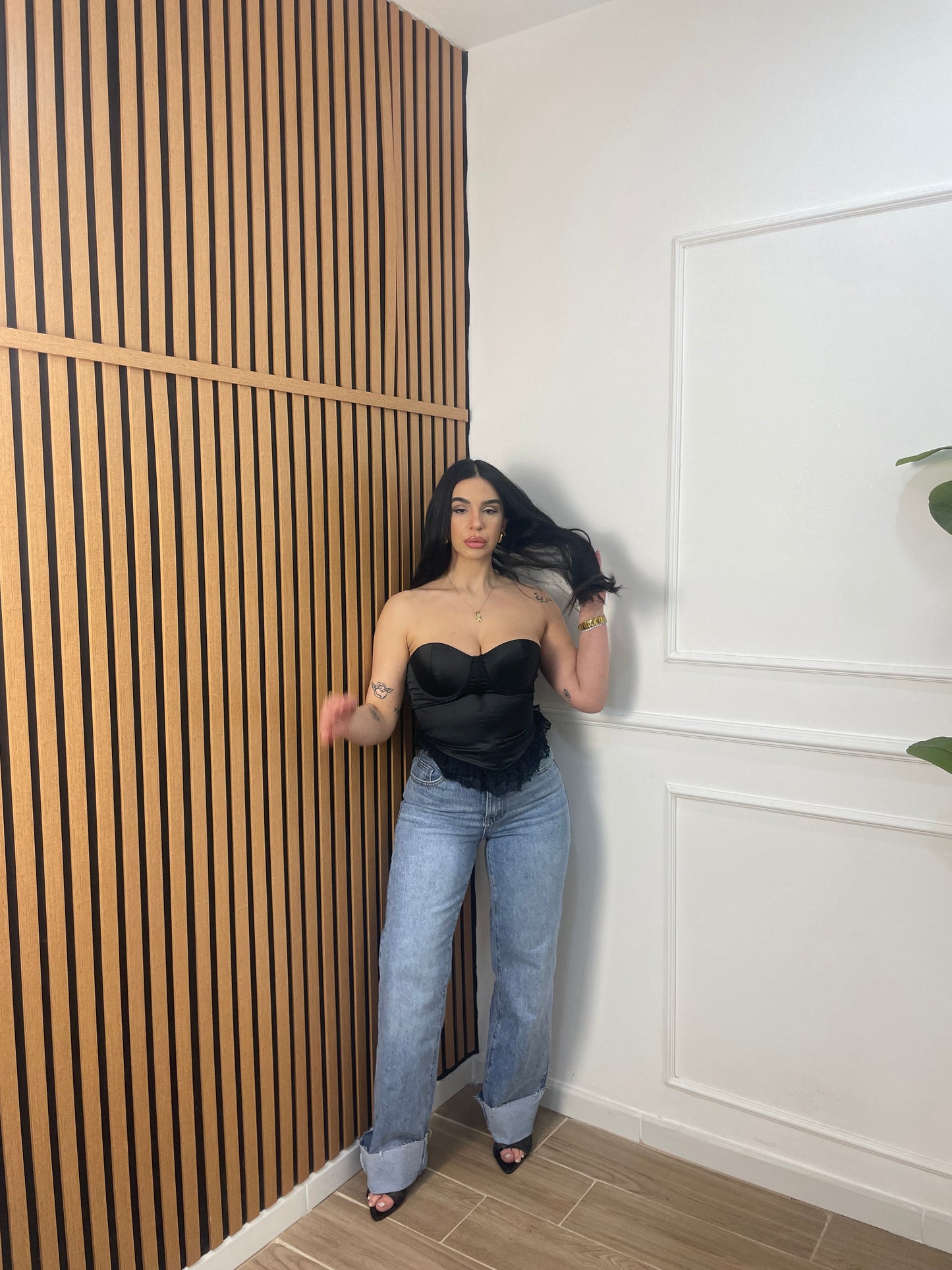 Jeans gamba diritta risvolto