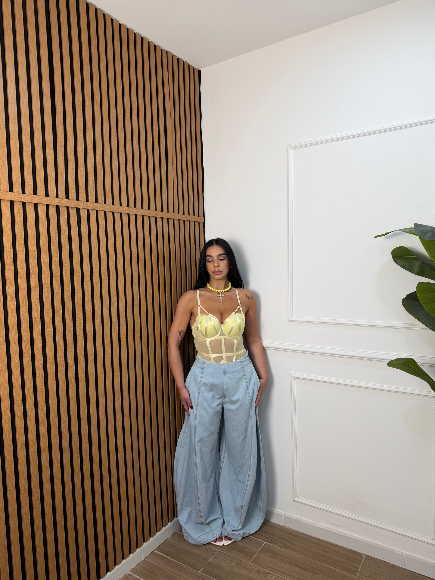 Jeans balloon zip invisibile
