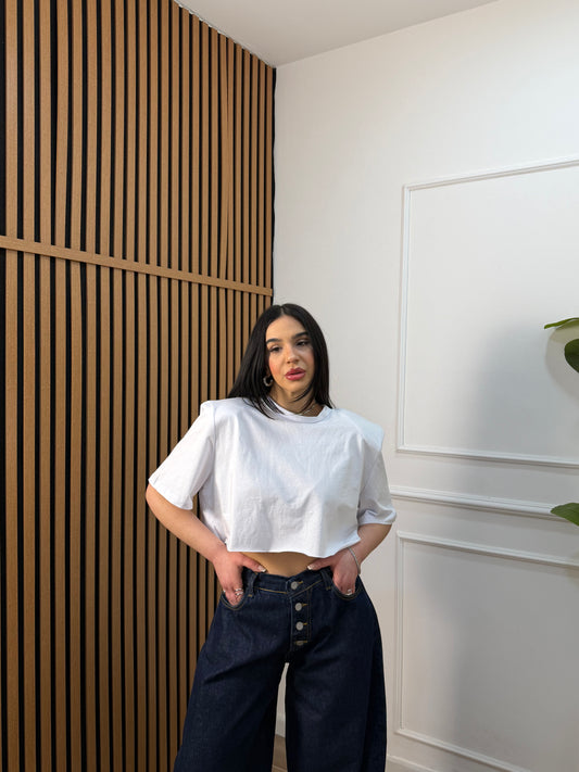 T-shirt crop spalline