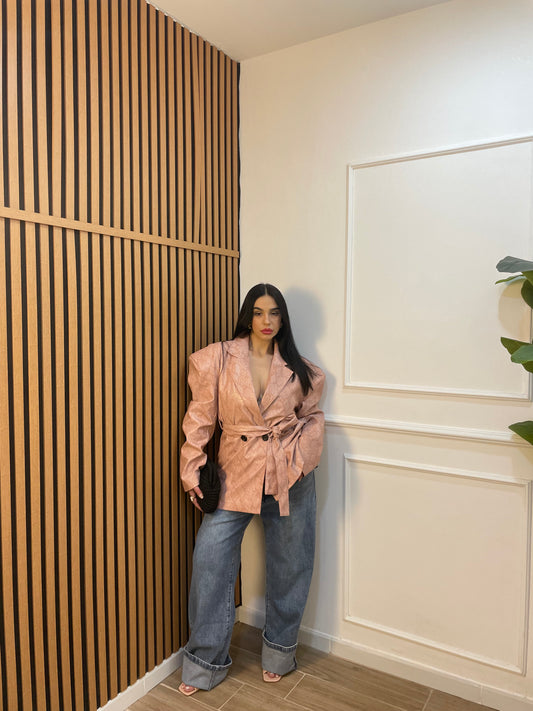 Blazer ecopelle pitonato