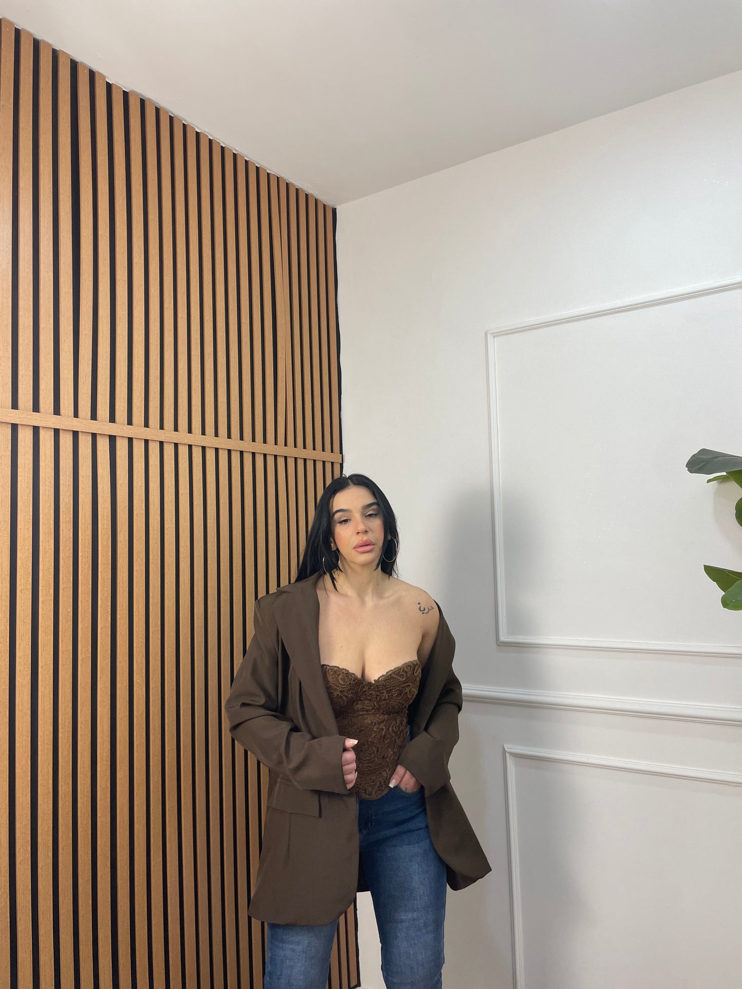 Blazer oversize marrone