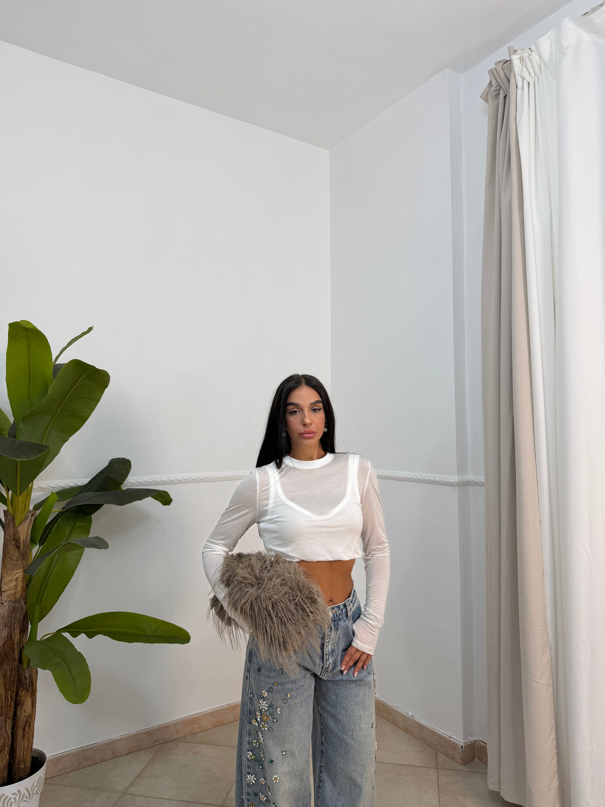Maglia finto duo Bianca