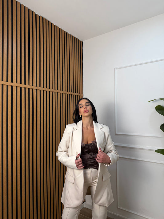 Blazer oversize crema