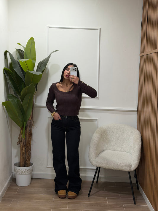 Jeans palazzo lavaggio zero