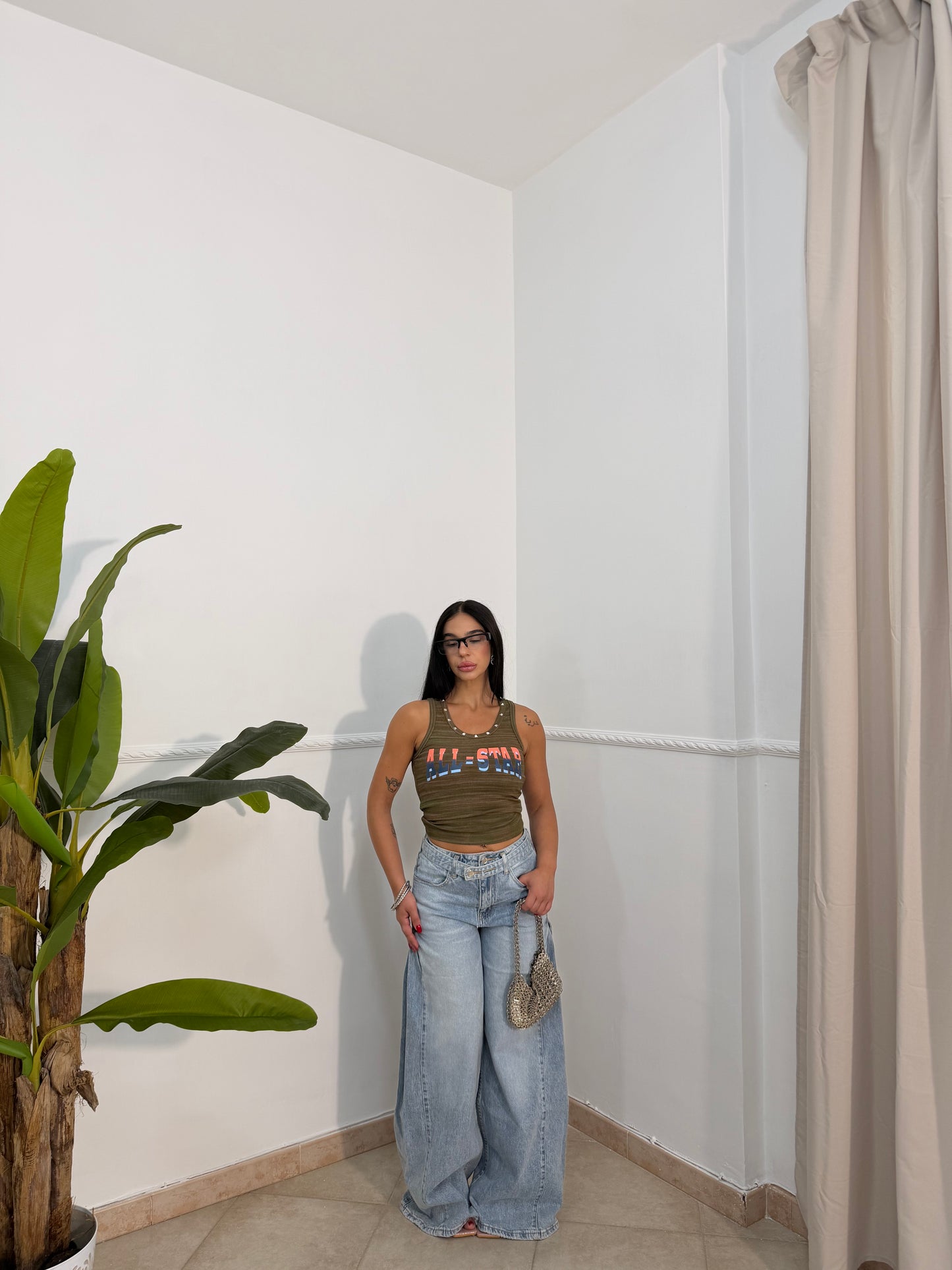 Jeans balloon cintura denim