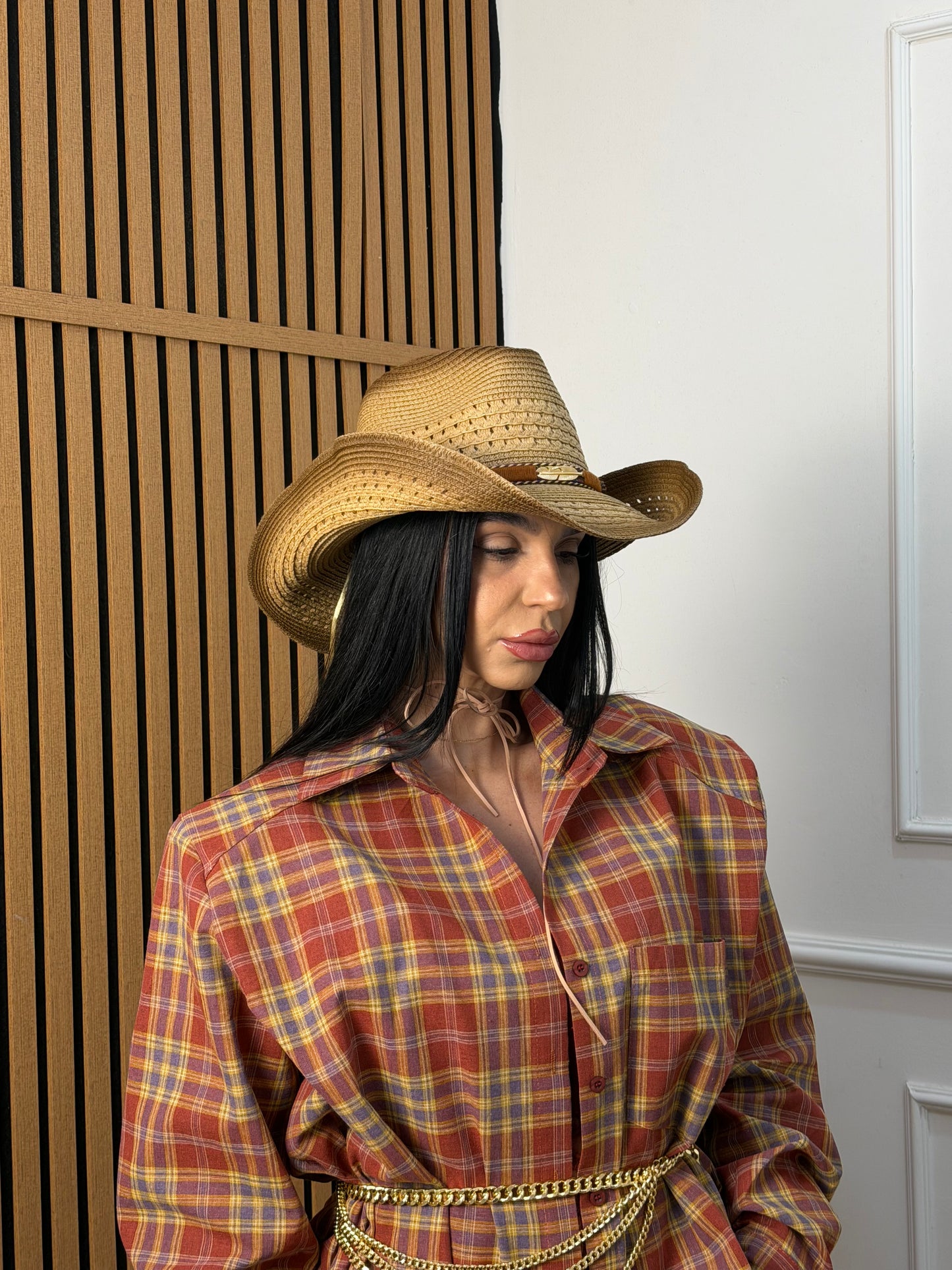 Cappello cowboy piuma