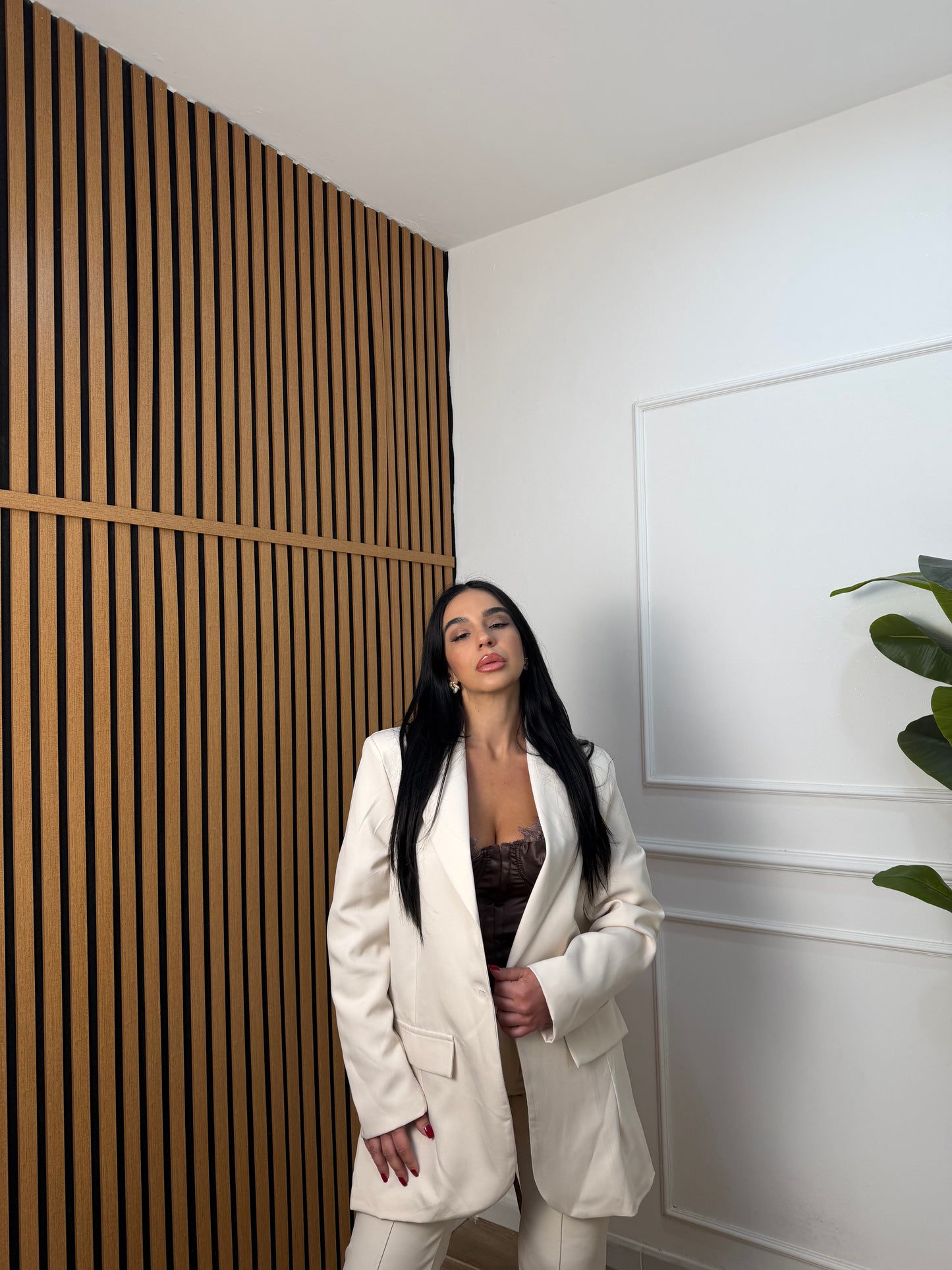 Blazer oversize crema
