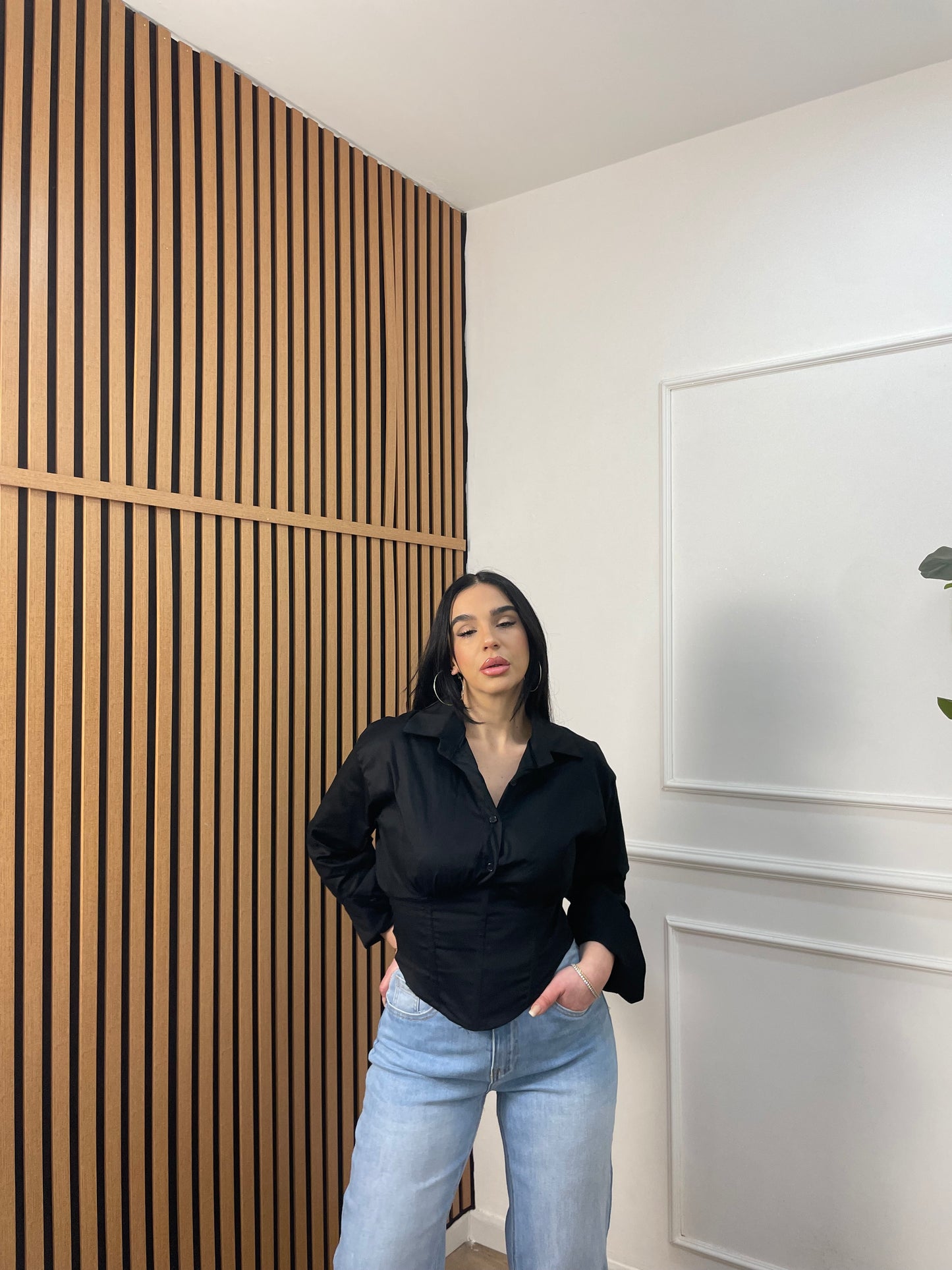 camicia crop stringhe