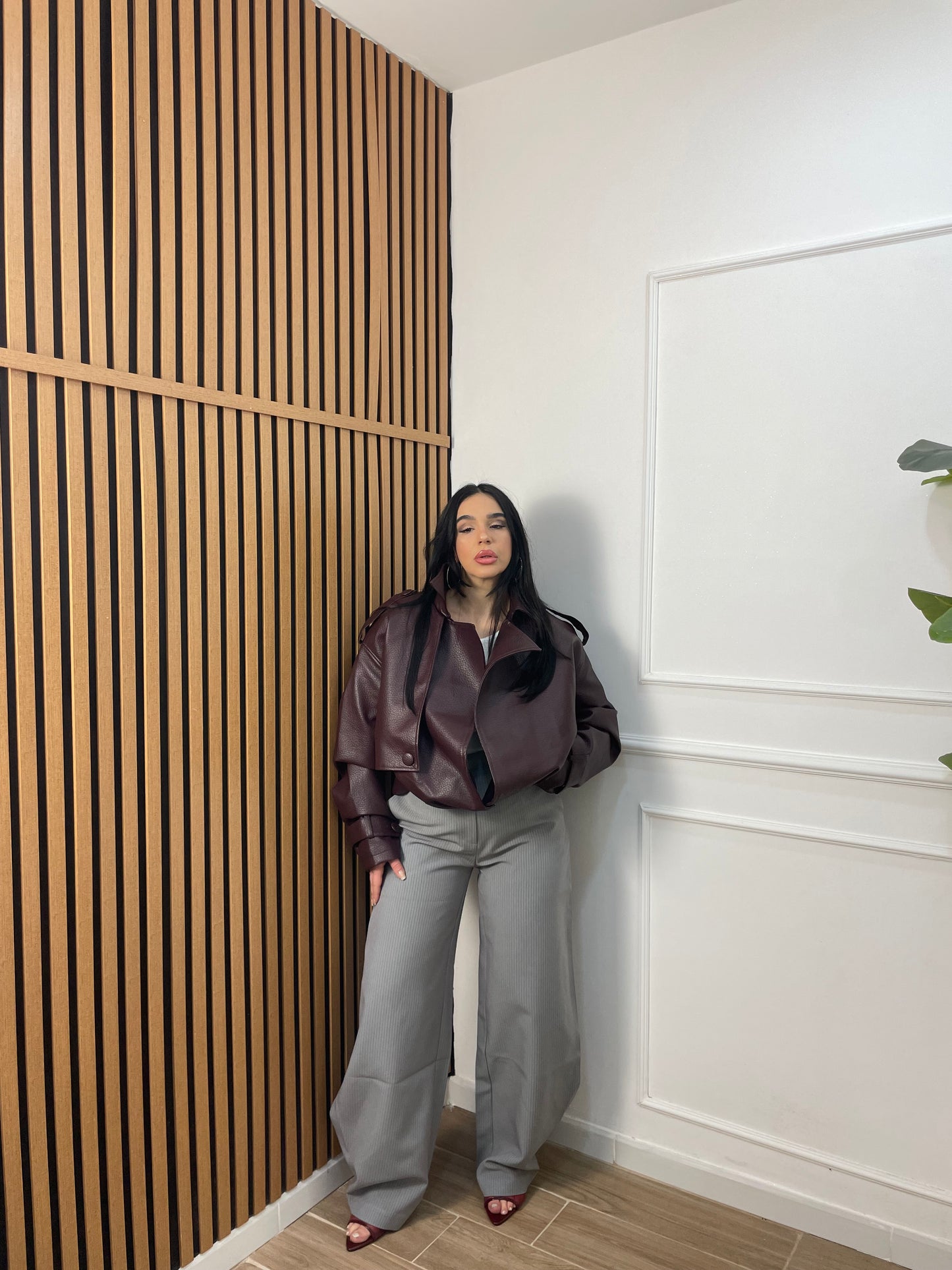 Pantalone balloon gessato