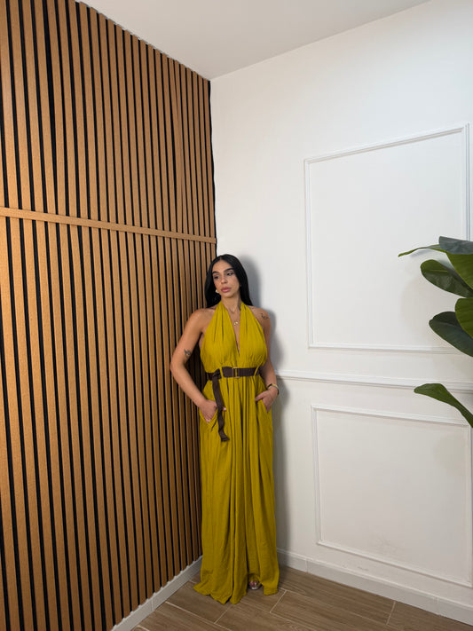 Tuta maxi palazzo lino