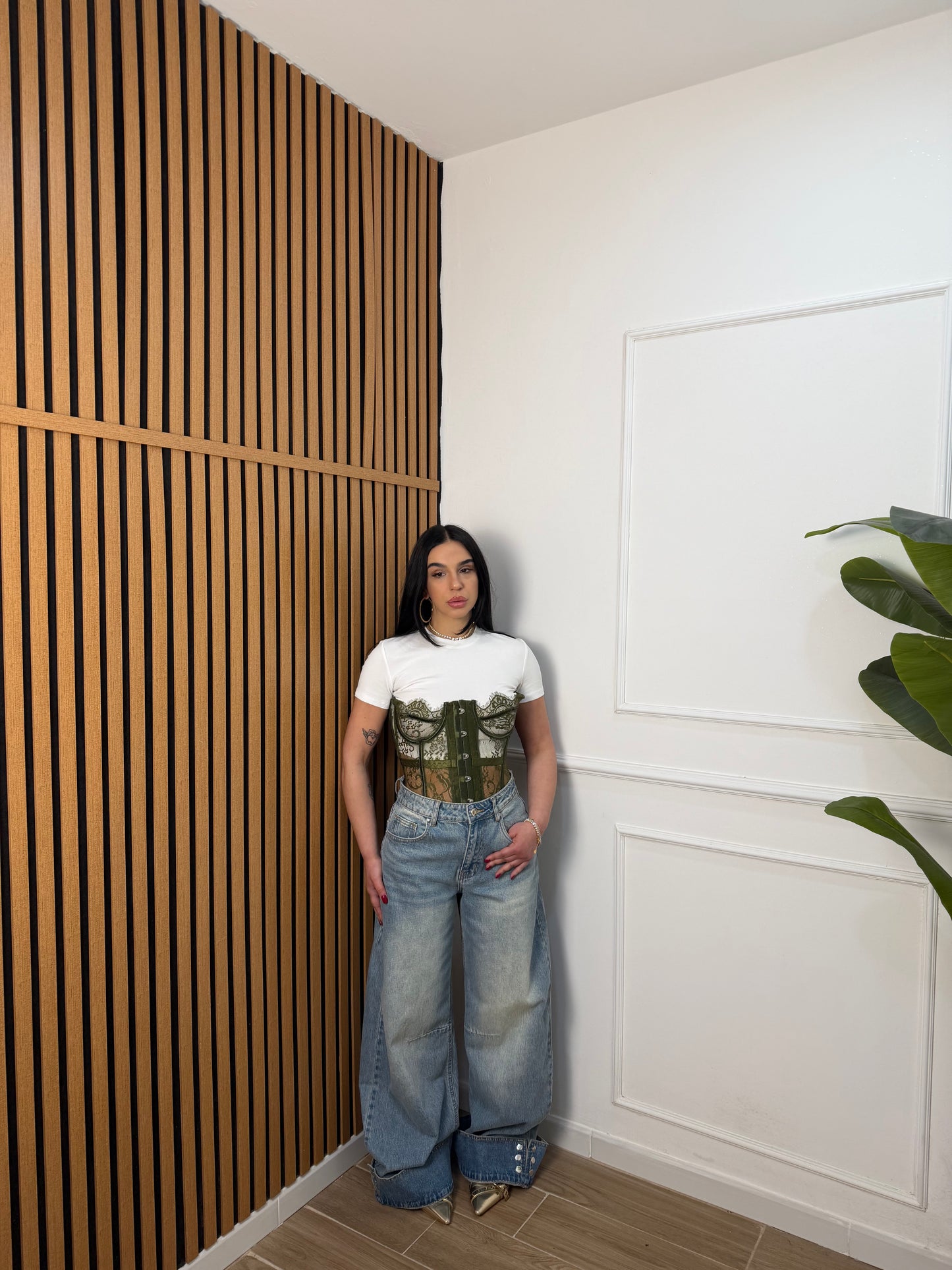 Jeans risvolto botton