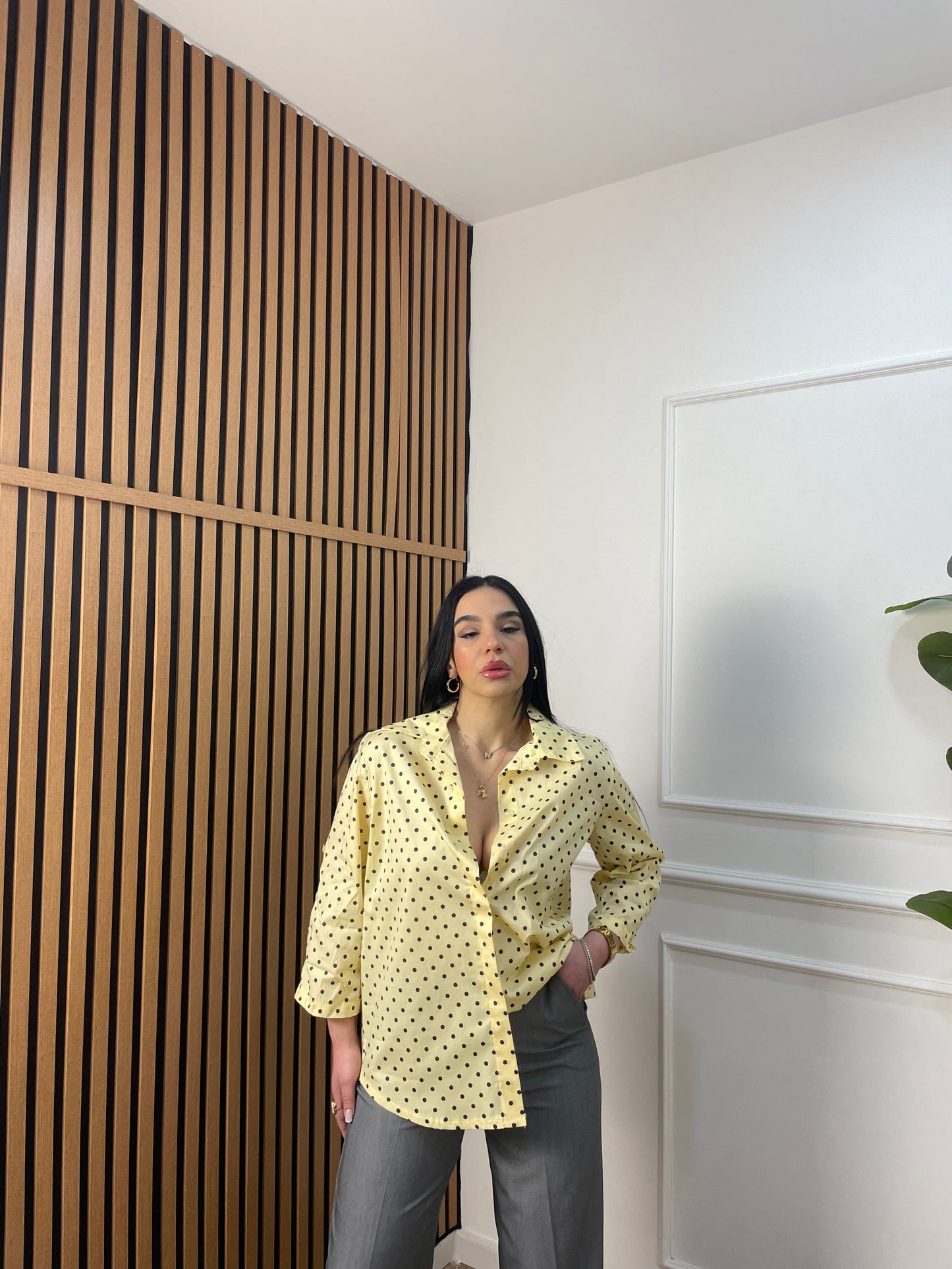 Camicia pois manica trequarti