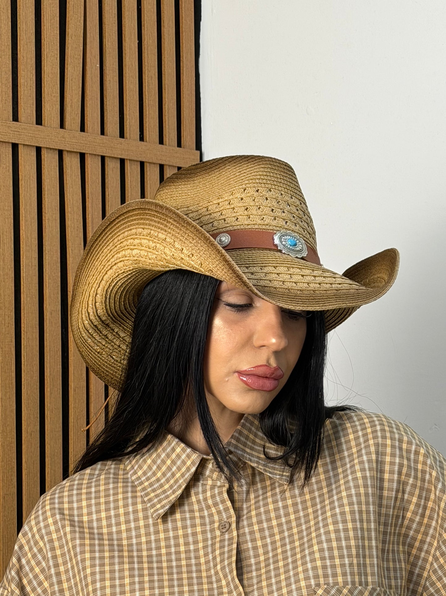Cappello cowboy pietra turchese