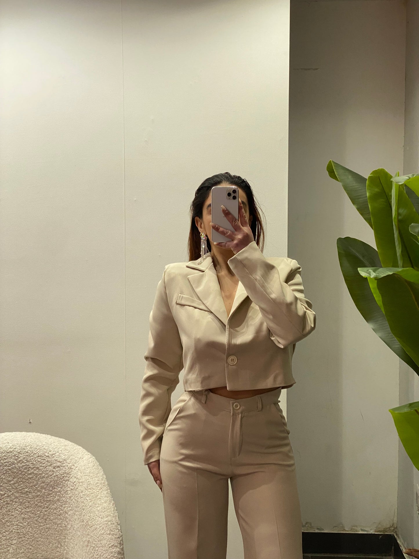 giacca crop foderata