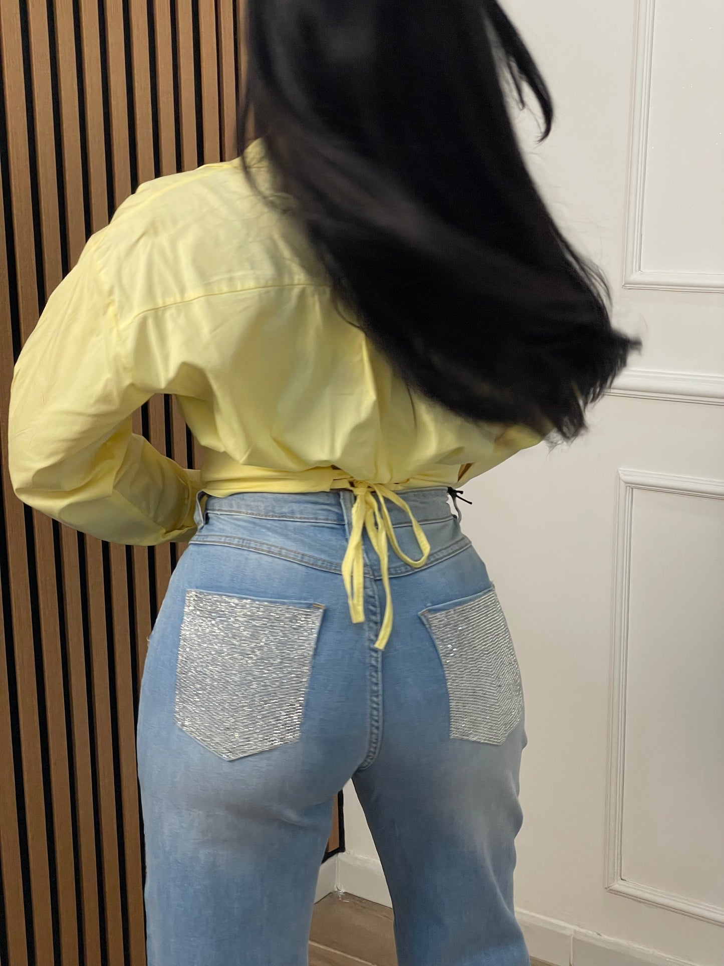 Jeans silver glitter