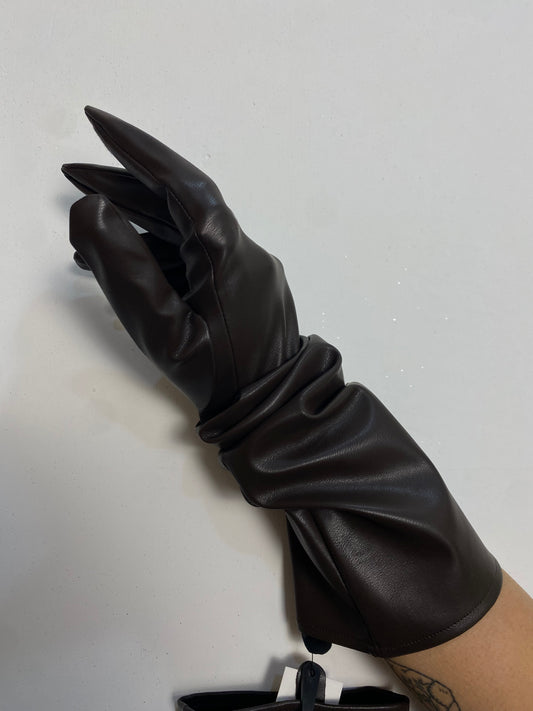 Guanti ecopelle lunghi