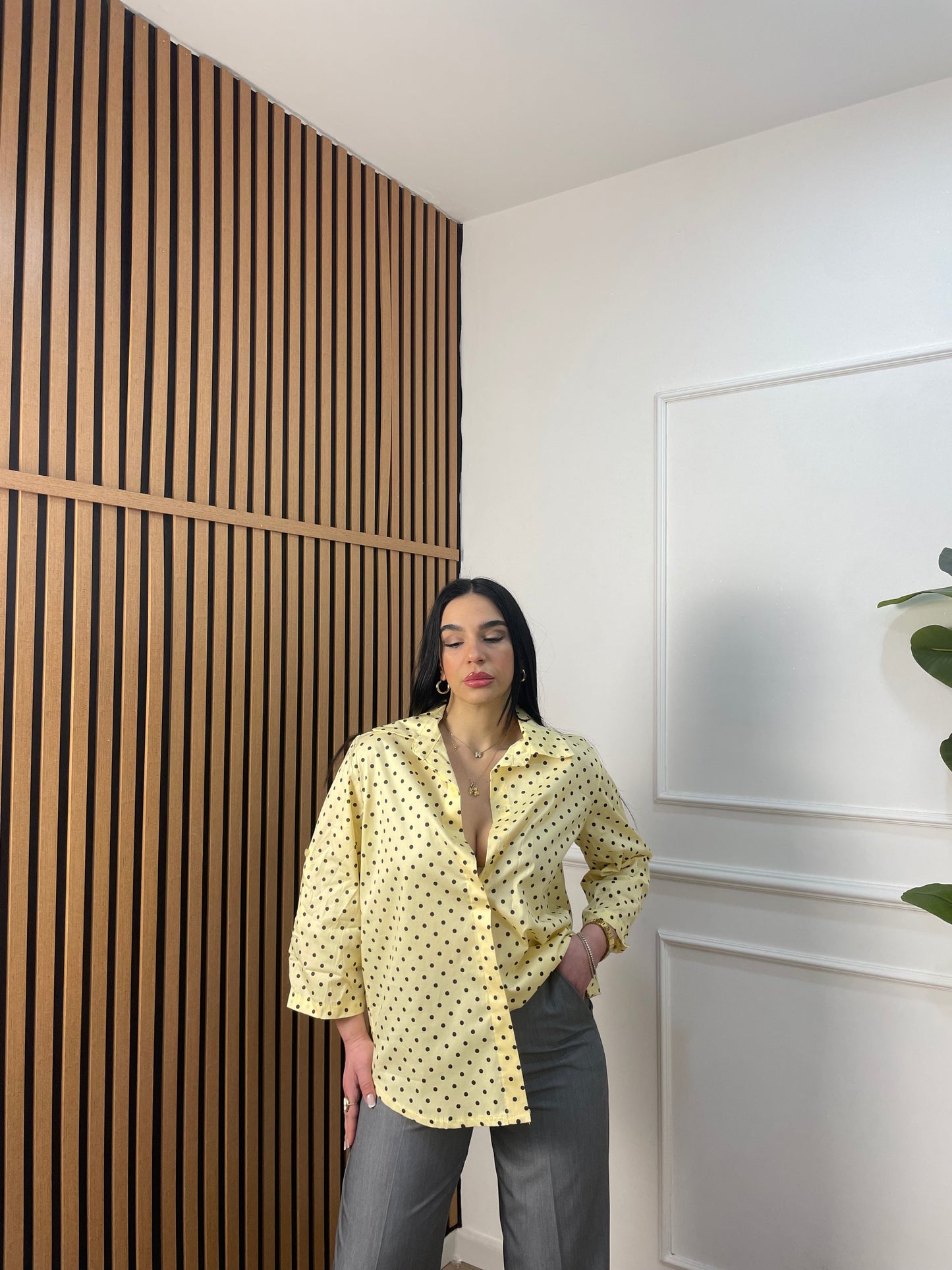 Camicia pois manica trequarti