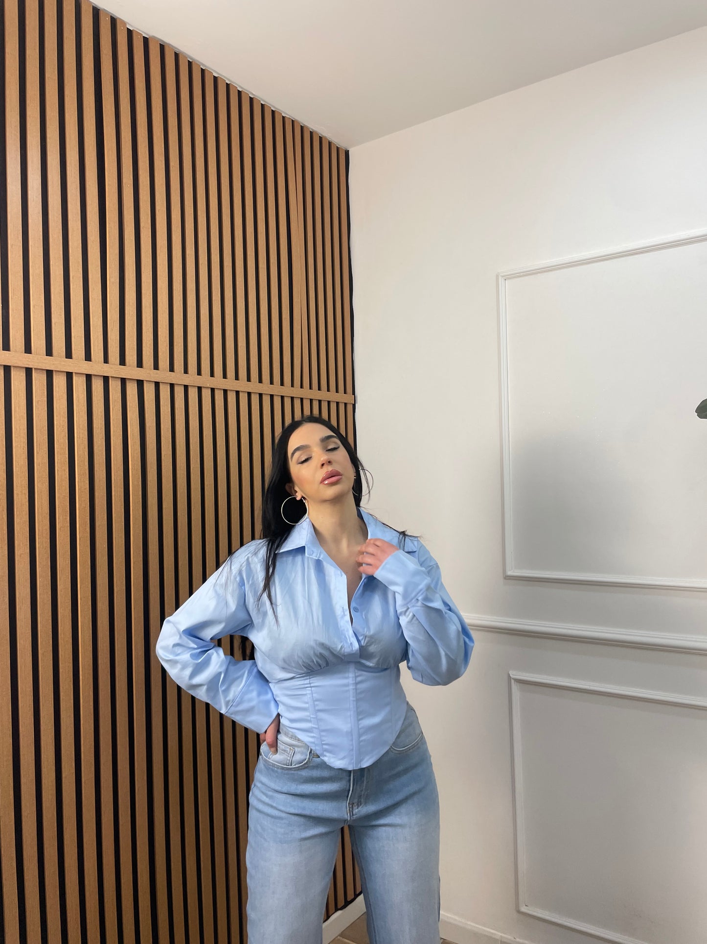 camicia crop stringhe