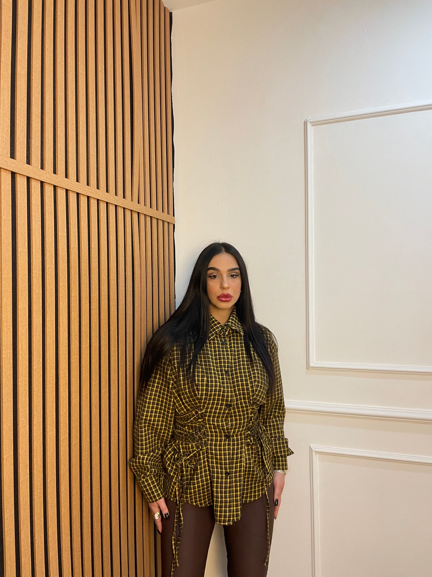 Camicia quadri stringhe