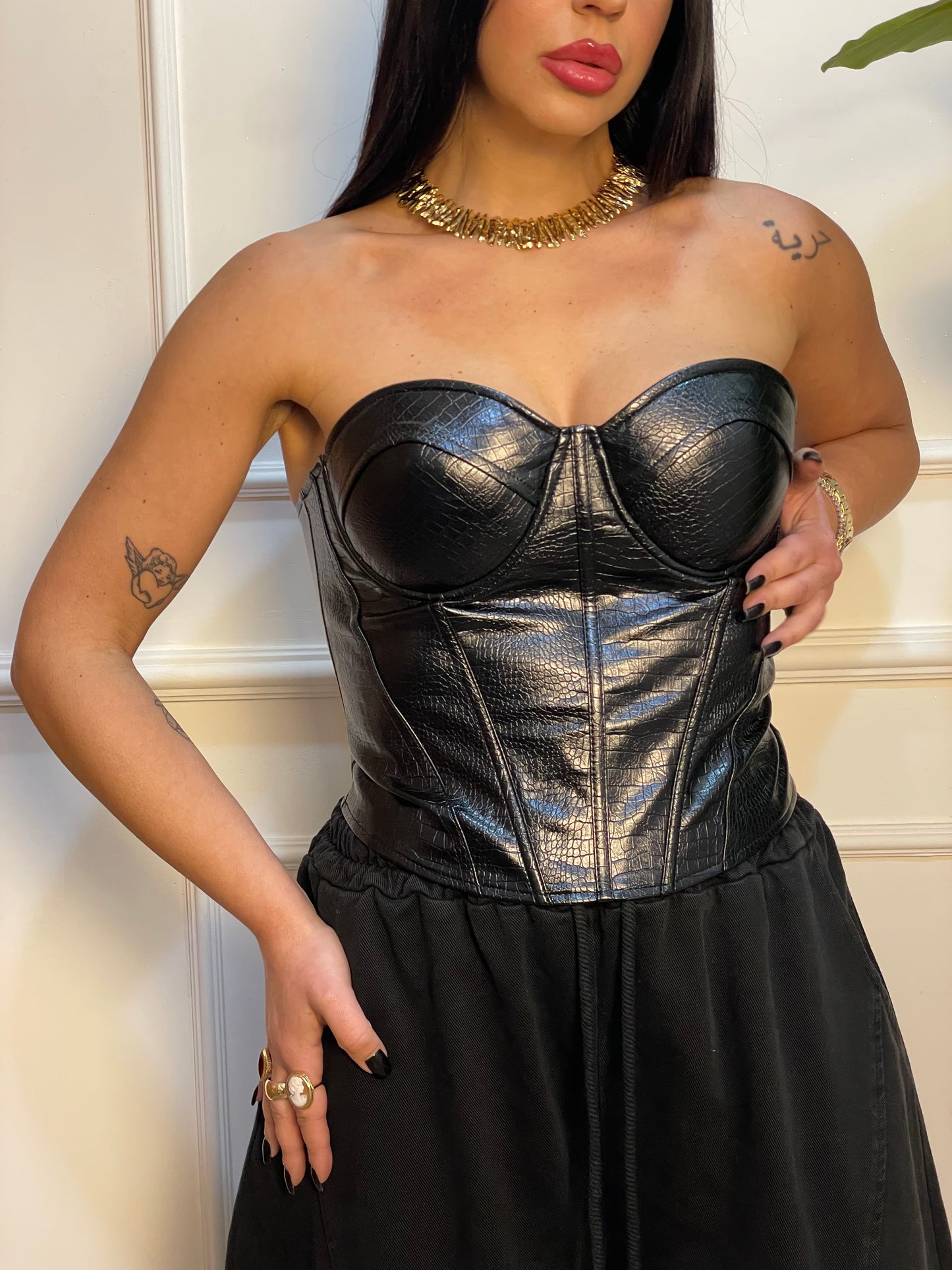 Corpetto ecopelle pitone