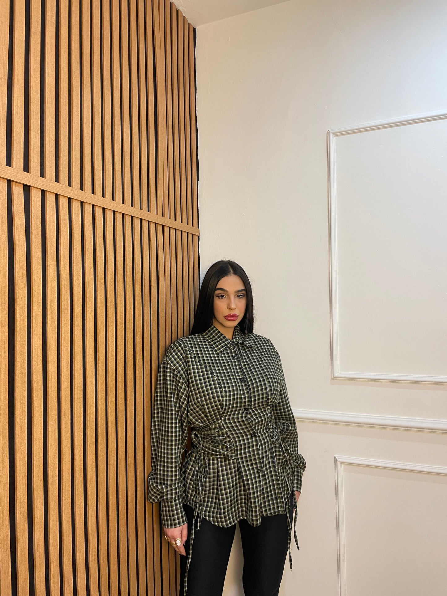 Camicia quadri stringhe