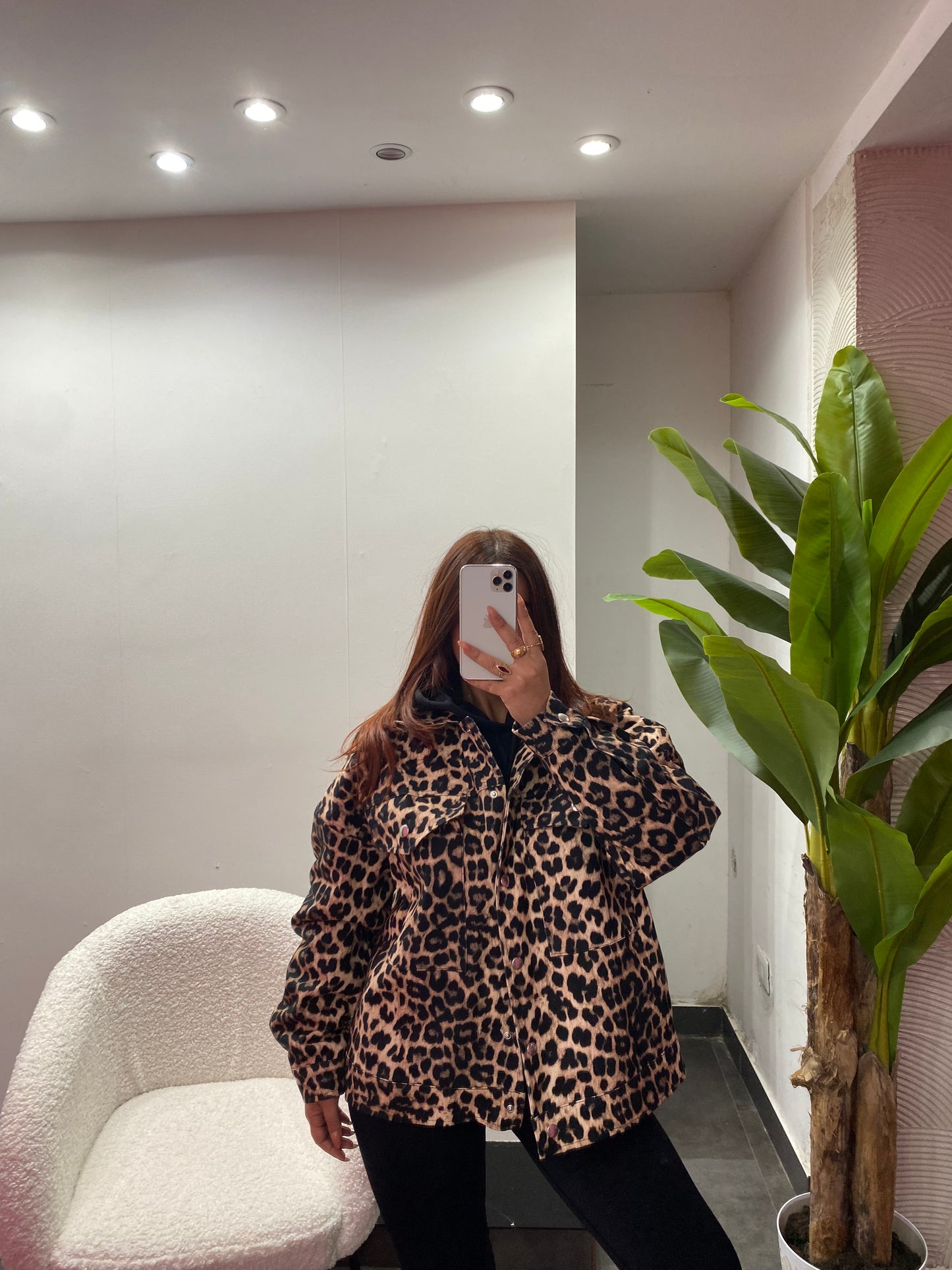 Giubbotto animalier oversize