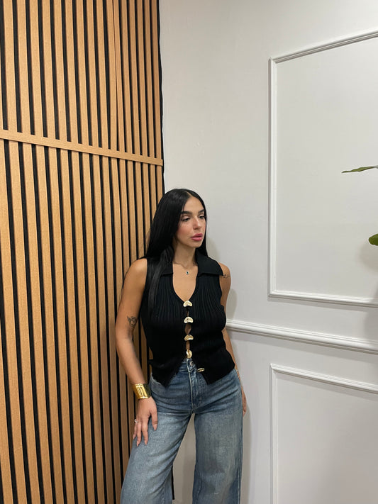 Cardigan giromanica bottoni gold