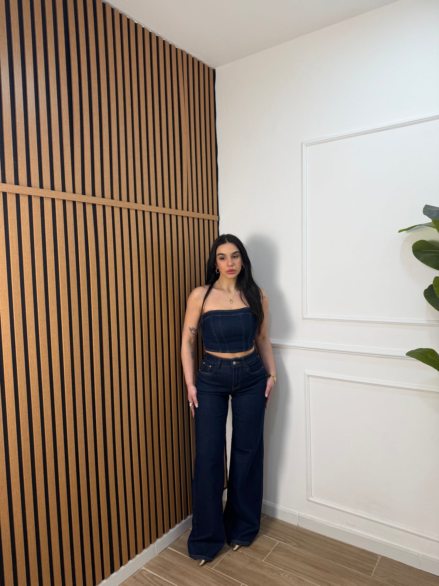 Jeans palazzo scuro