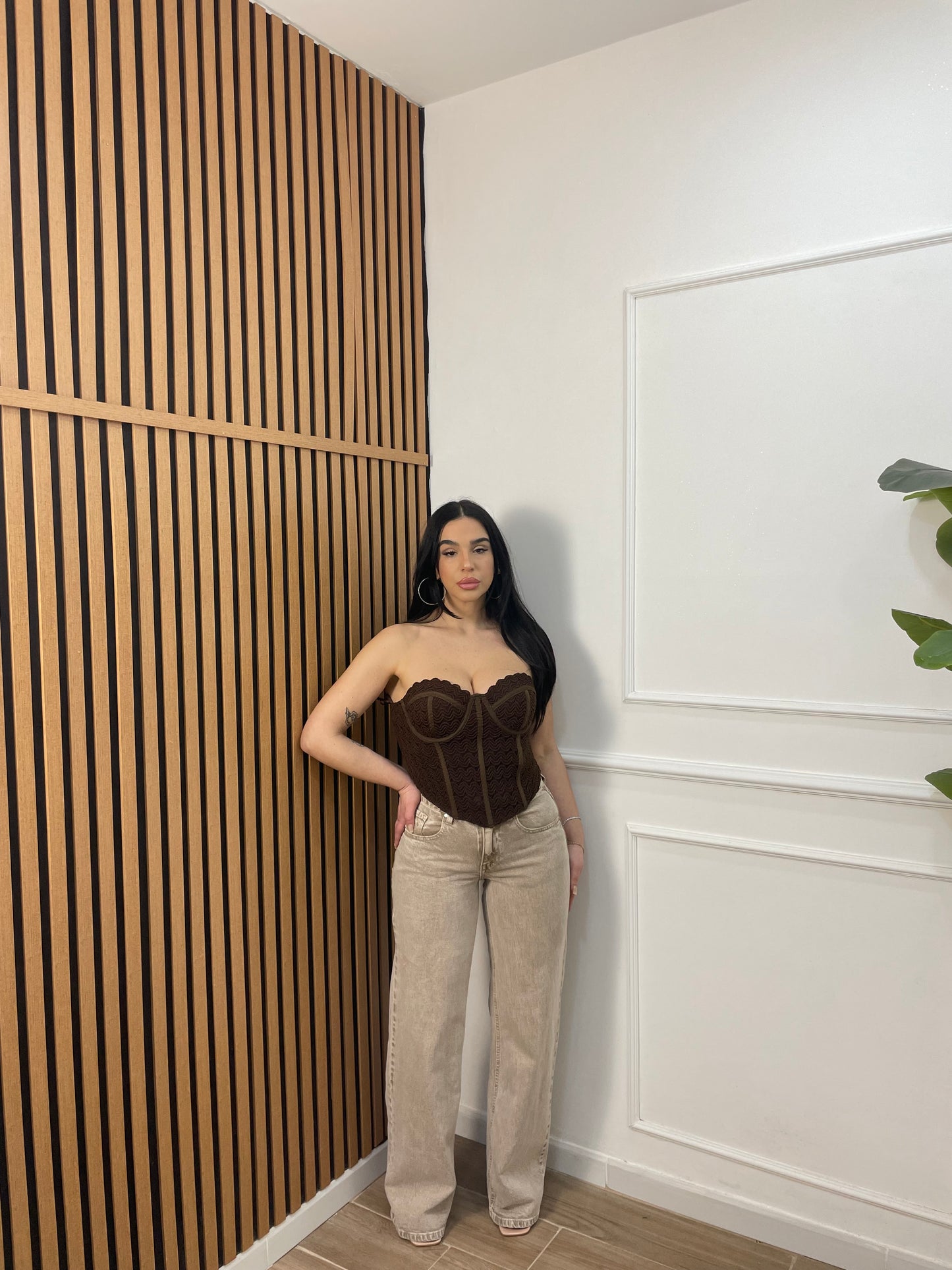 Jeans gamba dritta sabbiato beige