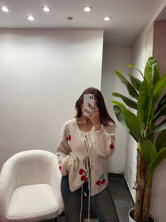 cardigan oversize cherry