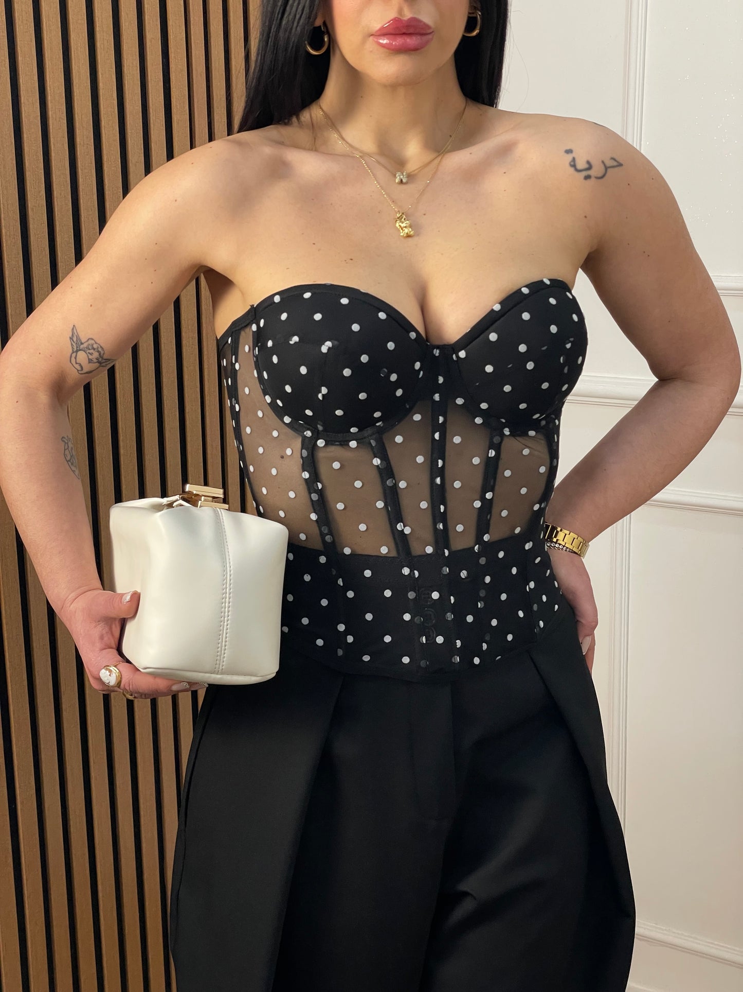 Corsetto pois trasparenza