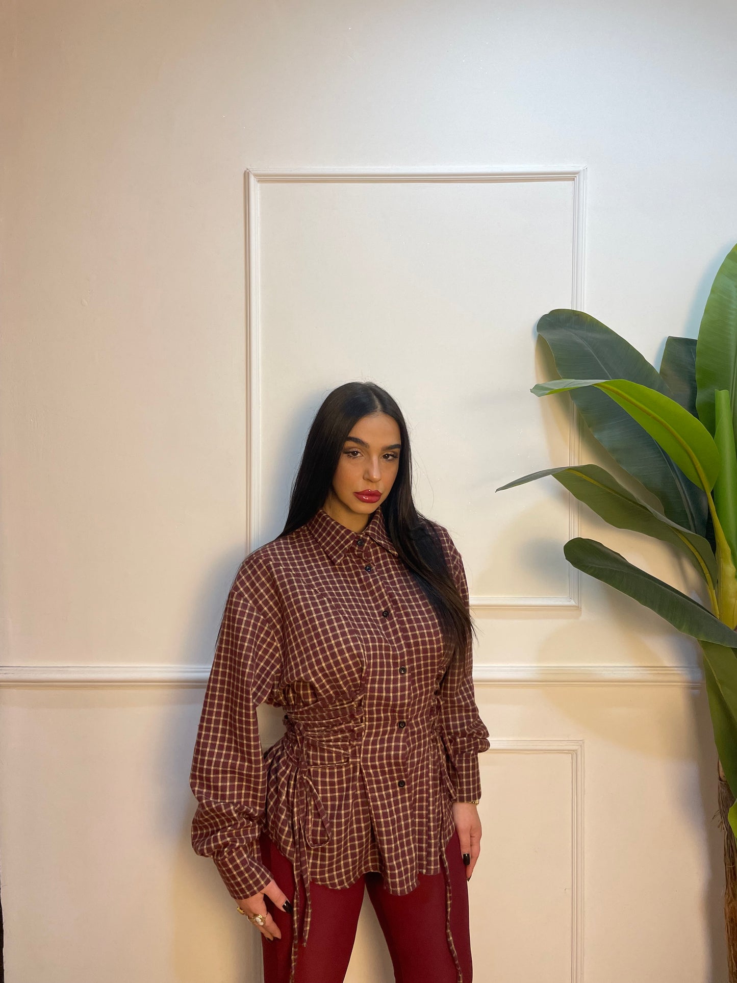 Camicia quadri stringhe