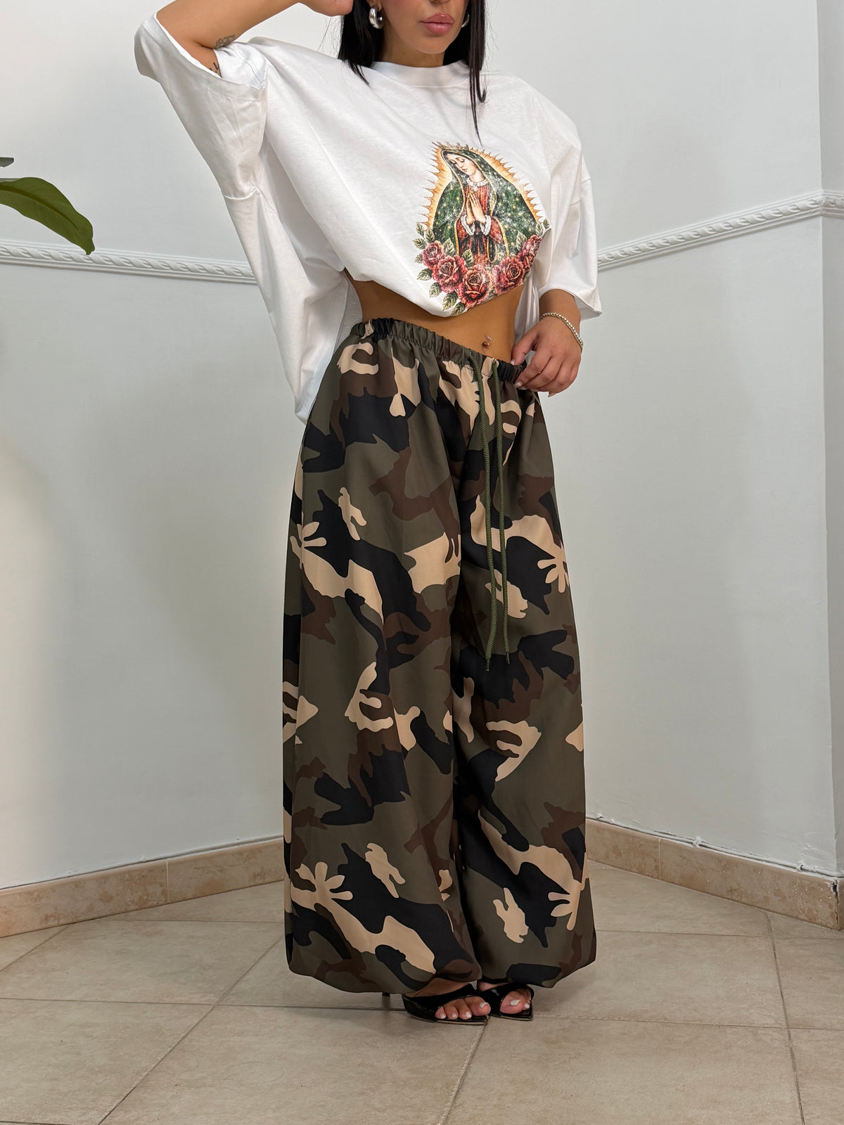 Pantalone balloon mimetico