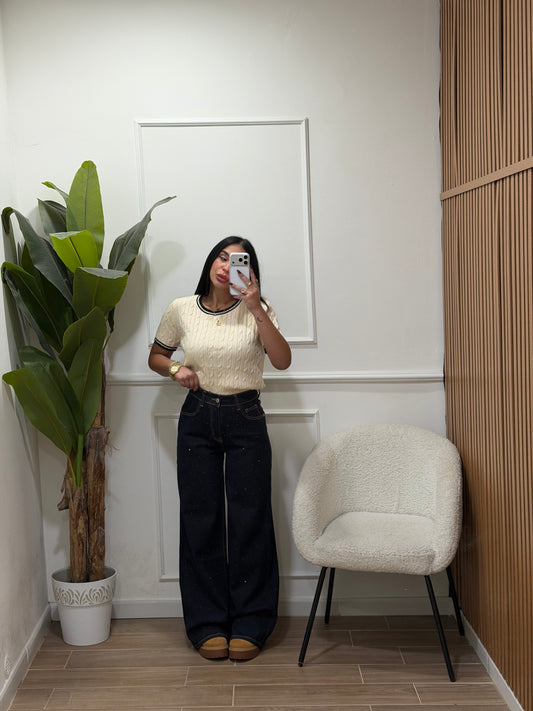 Jeans lavaggio zero Swarovski