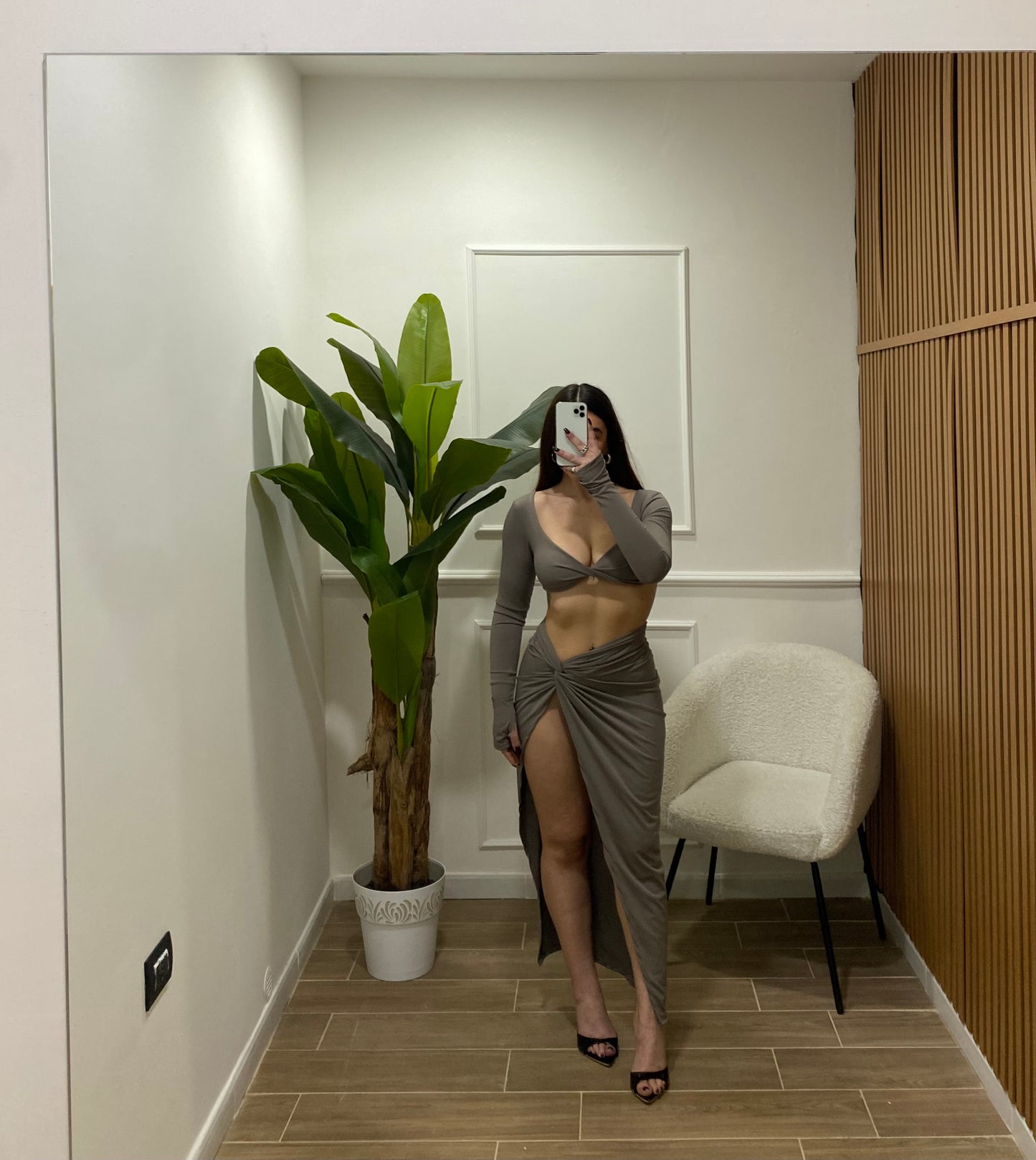 Coordinato gonna maxi spacco