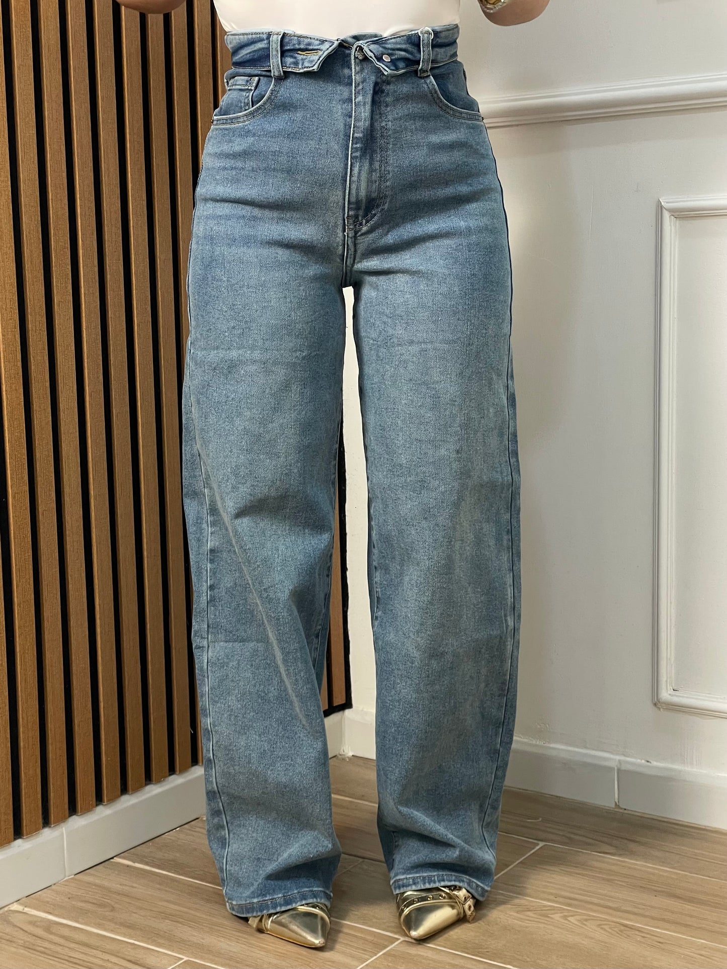 Jeans balloon bustino risvolto